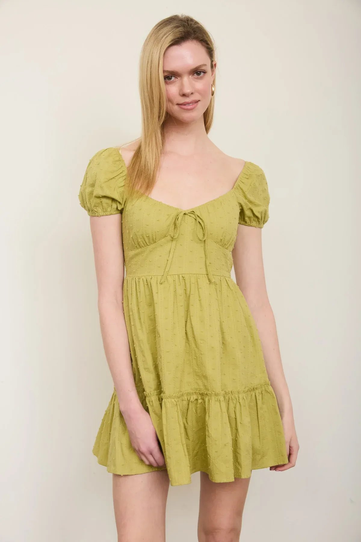 Vestido Blanco Corto Con Mangas Abullonadas Y Escote Corazon Para Mujer - Image 18