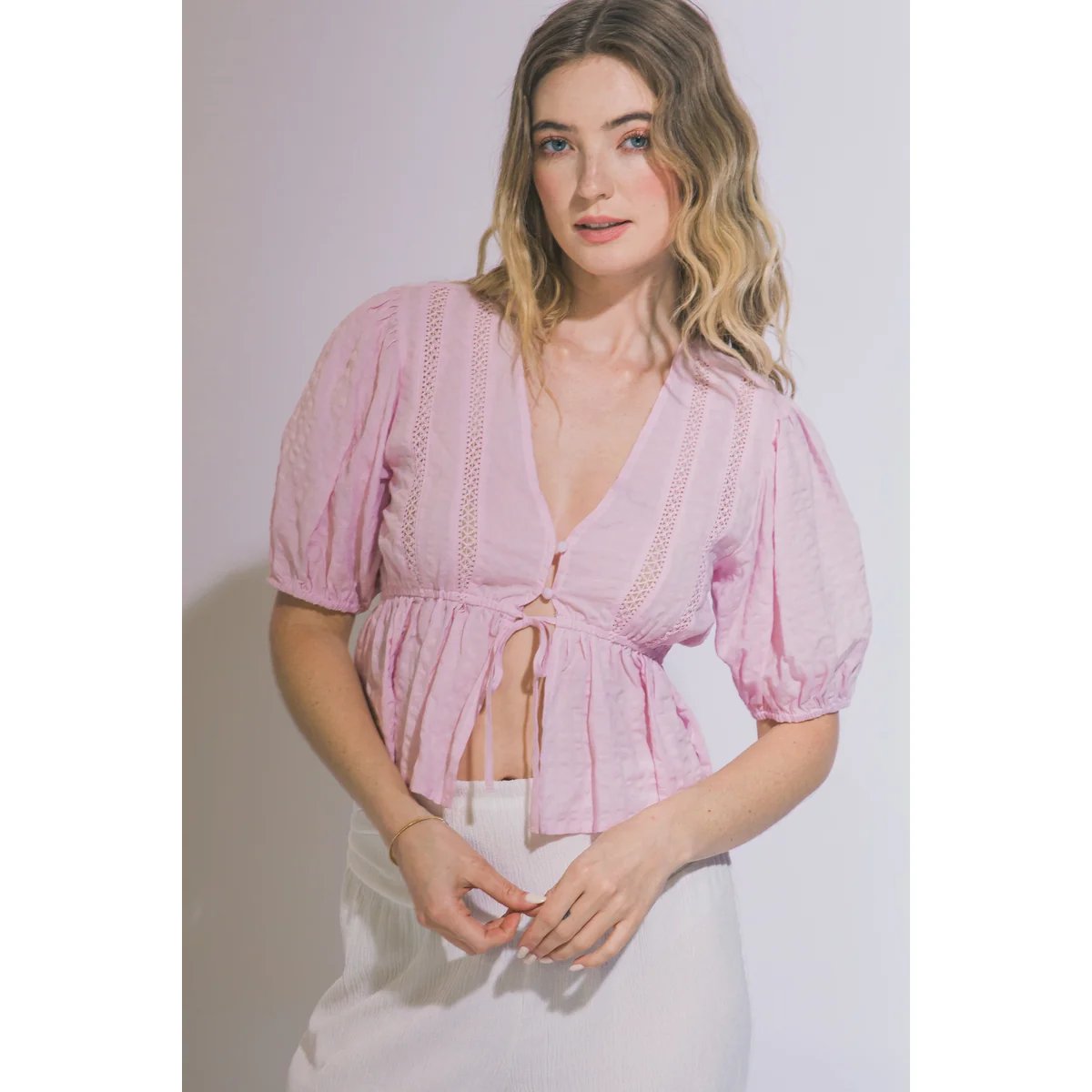 Blusa Bohemia Amarilla Con Bordados Y Lazos Para Mujer - Image 15