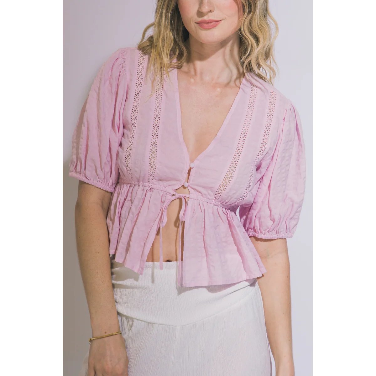 Blusa Bohemia Amarilla Con Bordados Y Lazos Para Mujer - Image 16