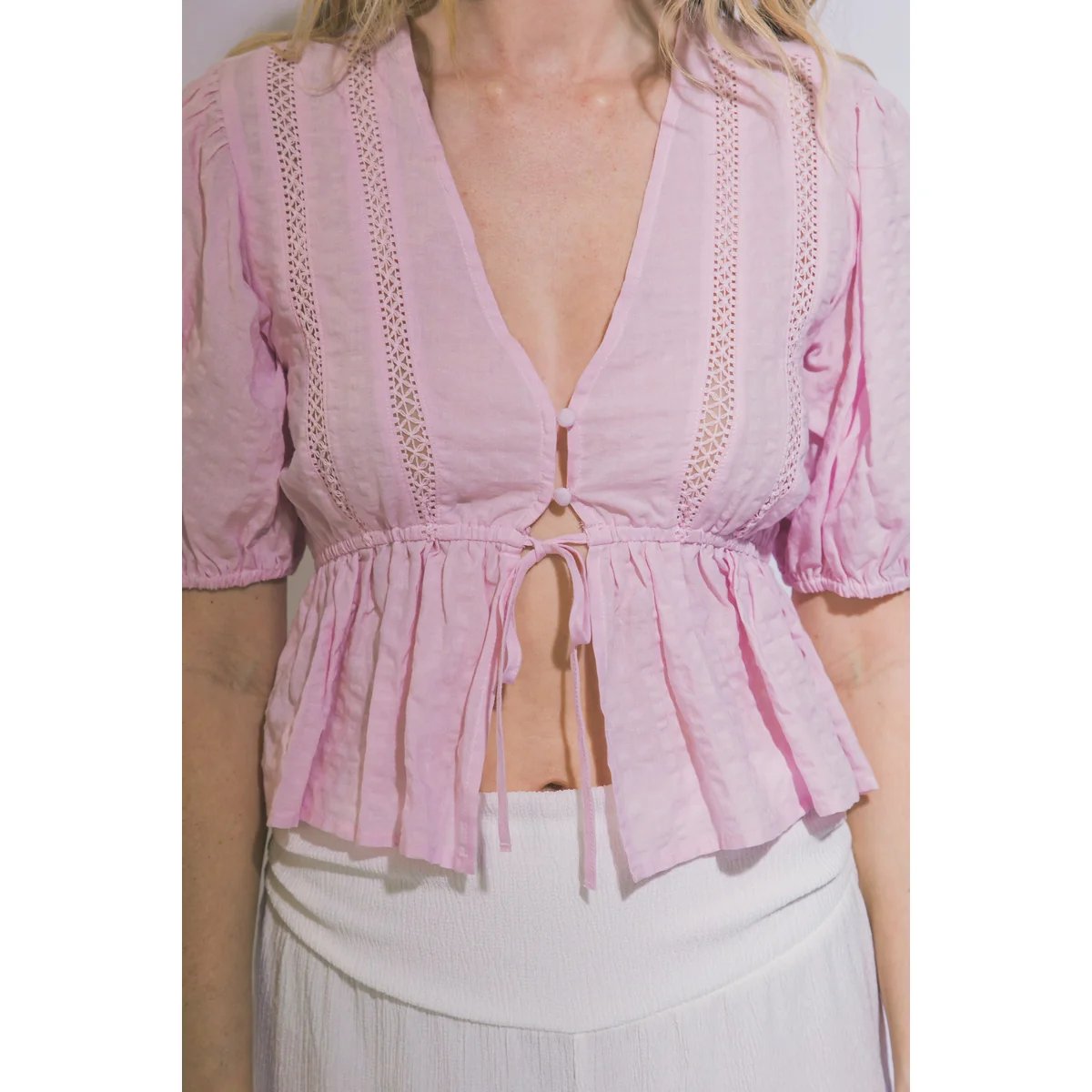 Blusa Bohemia Amarilla Con Bordados Y Lazos Para Mujer - Image 17