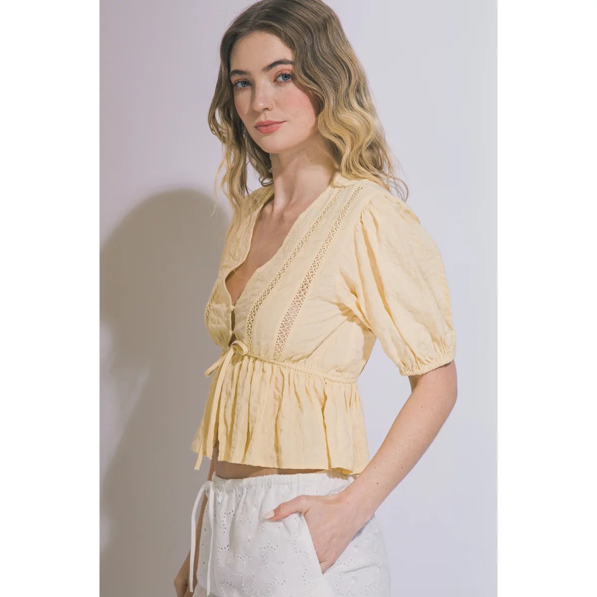 Blusa Bohemia Amarilla Con Bordados Y Lazos Para Mujer - Image 19