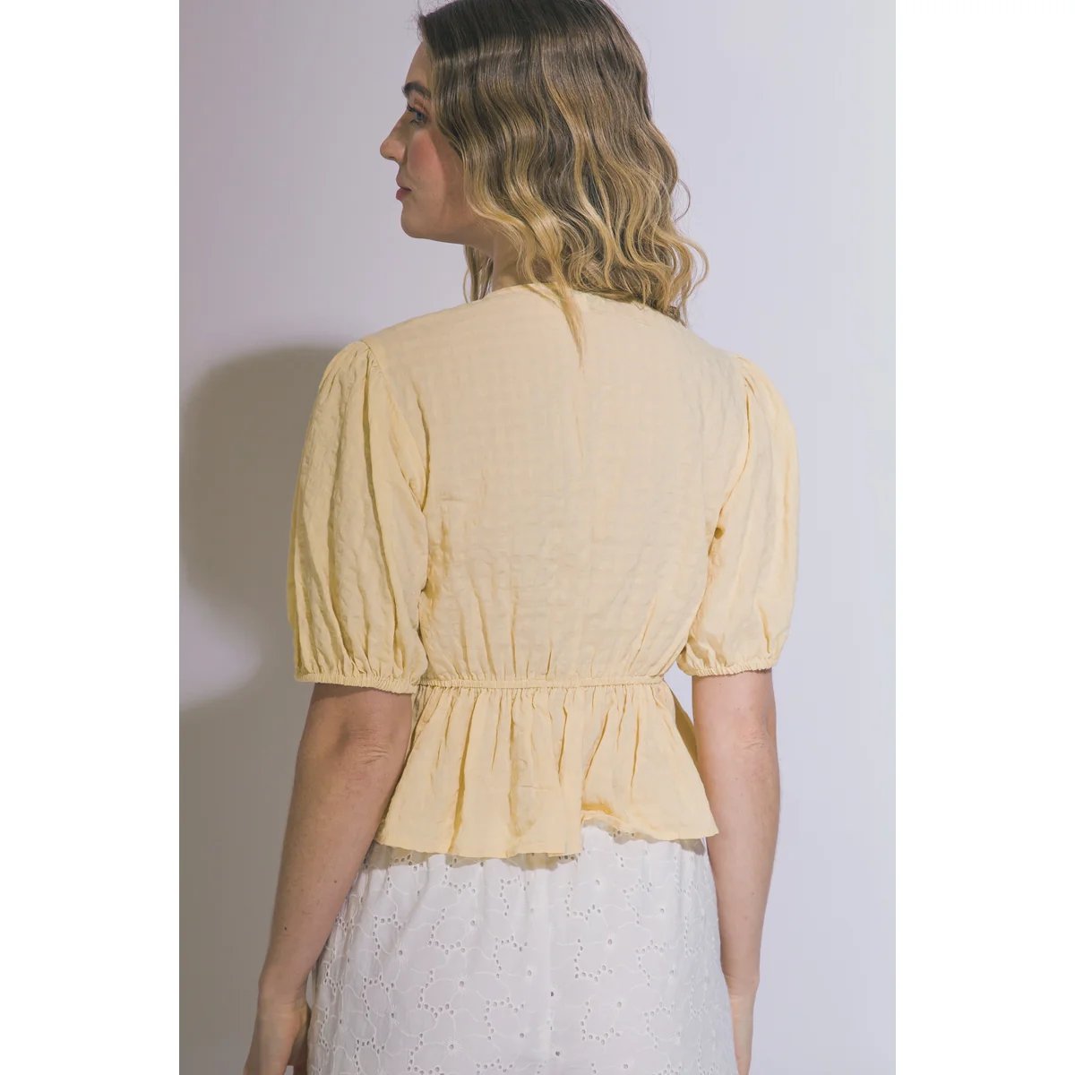 Blusa Bohemia Amarilla Con Bordados Y Lazos Para Mujer - Image 20