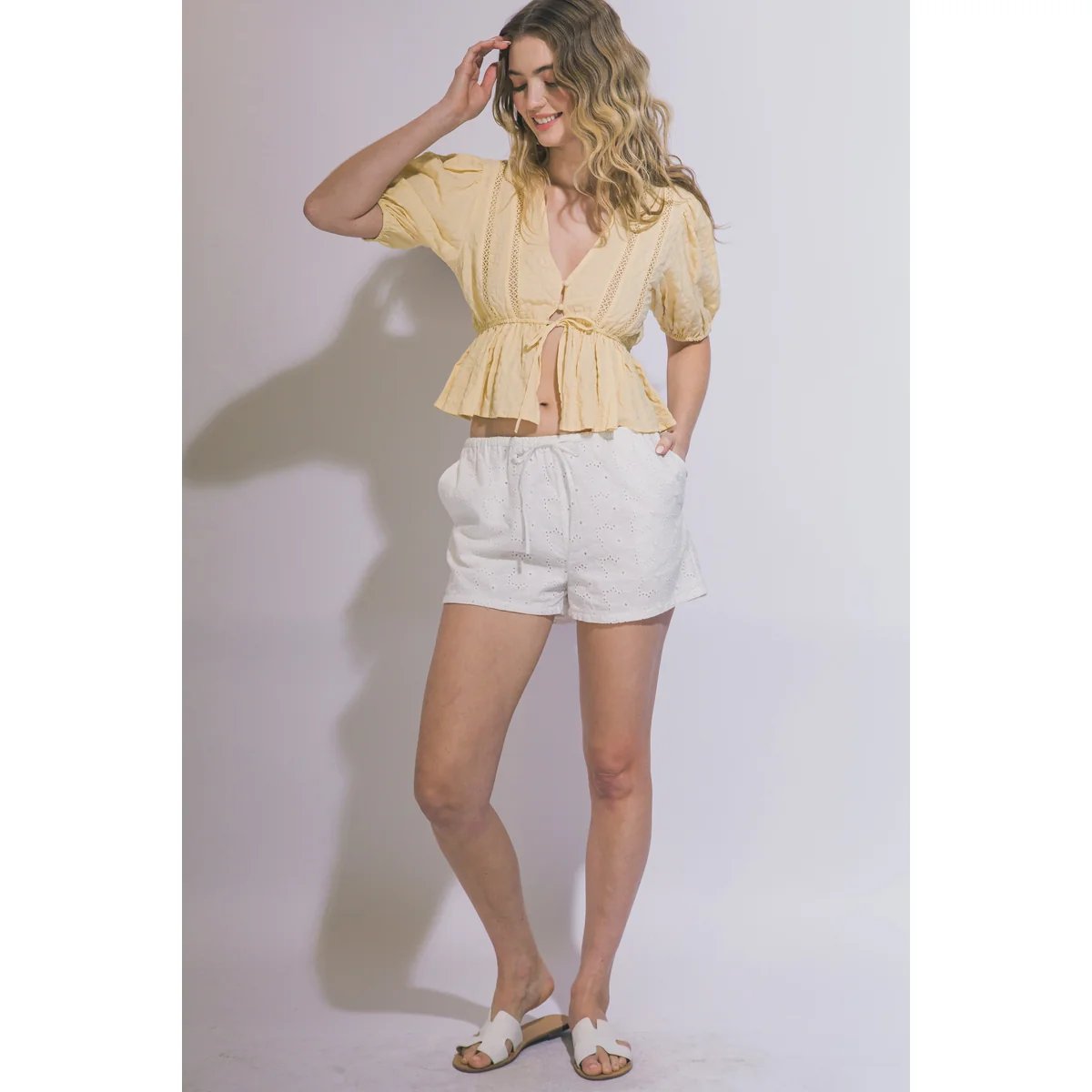 Blusa Bohemia Amarilla Con Bordados Y Lazos Para Mujer - Image 21