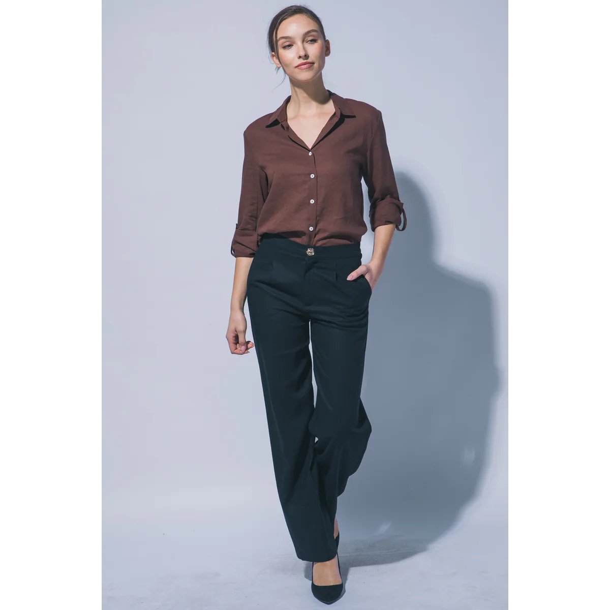 Pantalon Verde Esmeralda con Bolsillos Elastizado para Mujer - Image 6