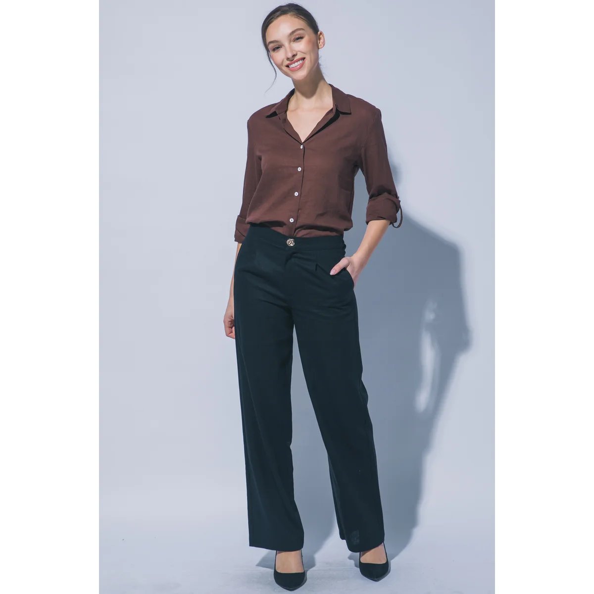 Pantalon Verde Esmeralda con Bolsillos Elastizado para Mujer - Image 7