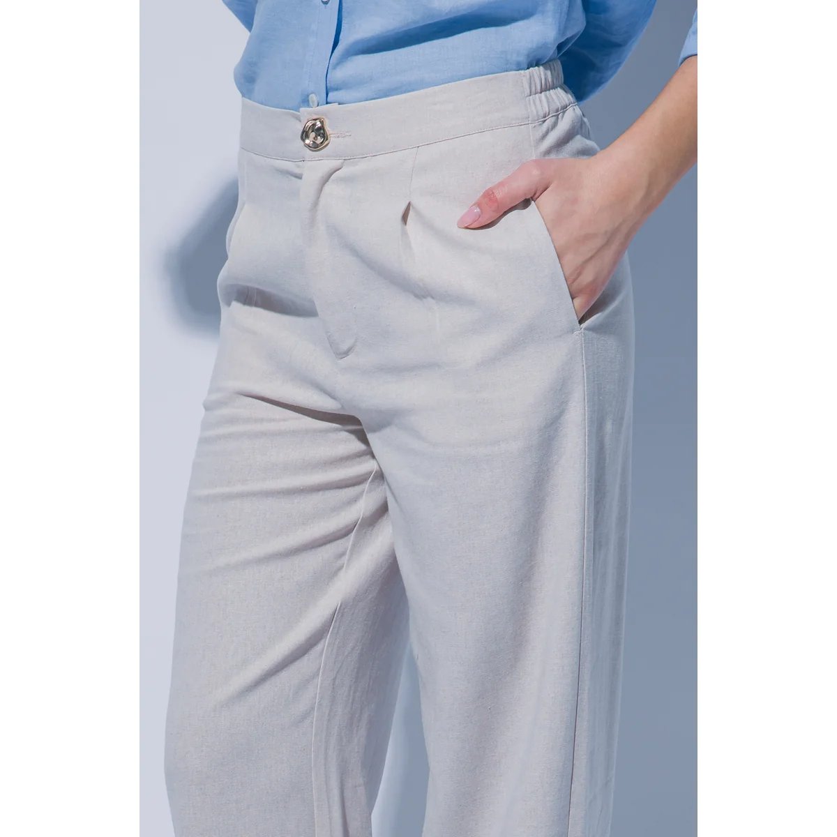 Pantalon Verde Esmeralda con Bolsillos Elastizado para Mujer - Image 29