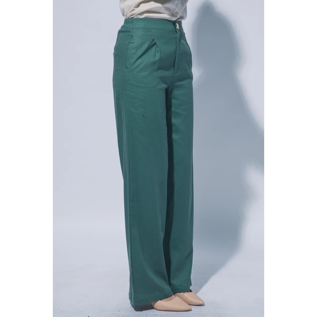 Pantalon Verde Esmeralda con Bolsillos Elastizado para Mujer - Image 38