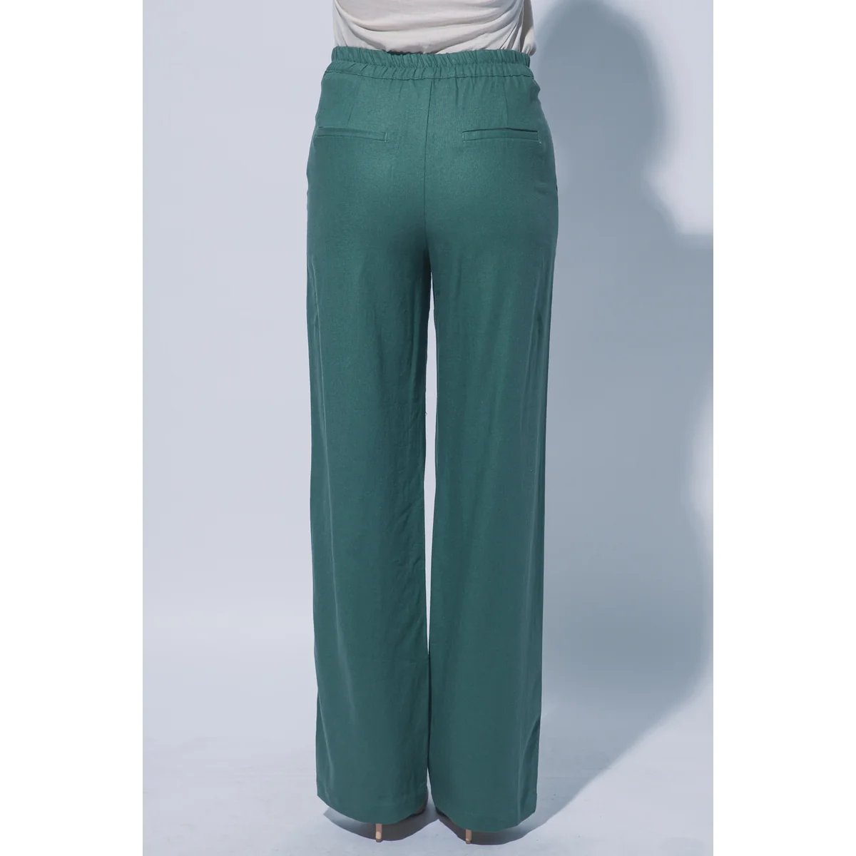 Pantalon Verde Esmeralda con Bolsillos Elastizado para Mujer - Image 39