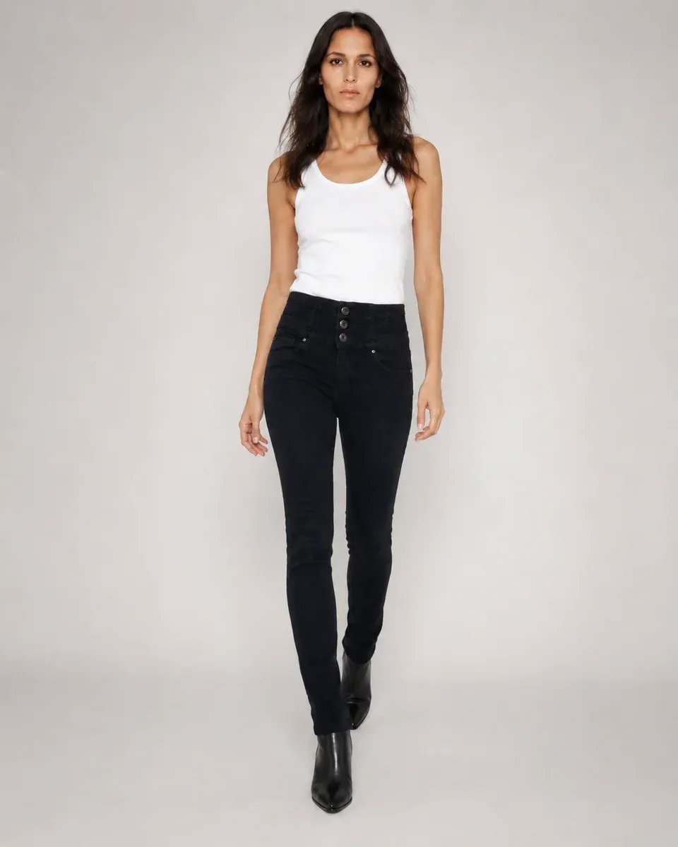 Jeans Colombiano Fit Tiro Alto Negro Para Mujer - Image 6