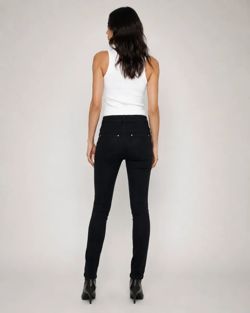 Jeans Colombiano Fit Tiro Alto Negro Para Mujer - Image 8