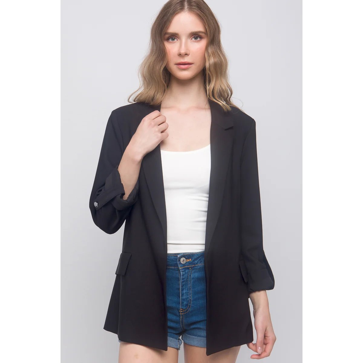 Blazer Rosa Pastel Oversize Elegante para Mujer Estilo Minimalista - Image 3