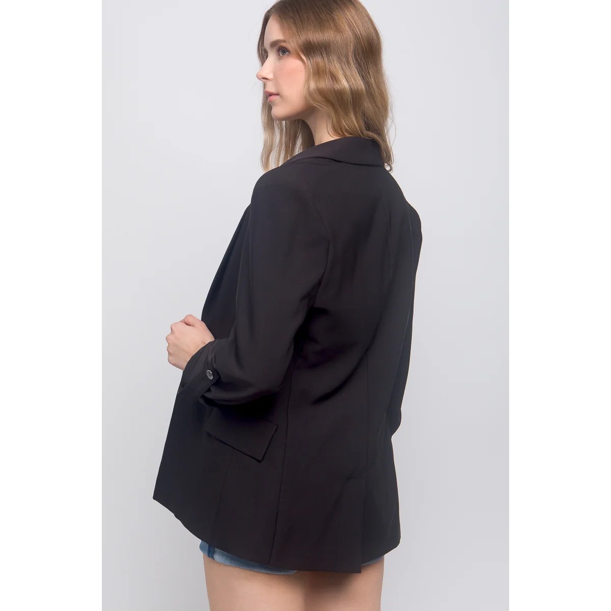 Blazer Rosa Pastel Oversize Elegante para Mujer Estilo Minimalista - Image 5