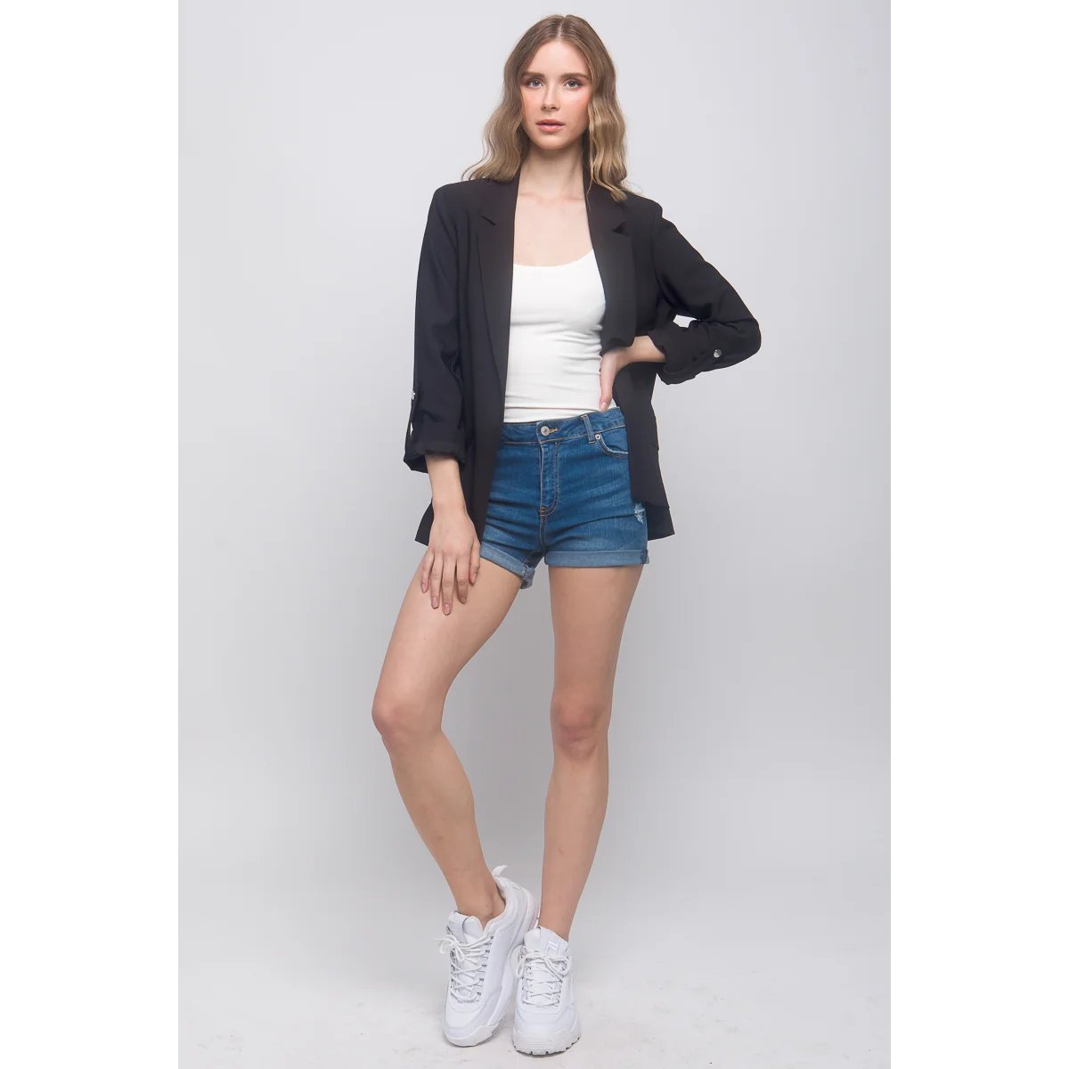 Blazer Rosa Pastel Oversize Elegante para Mujer Estilo Minimalista - Image 6