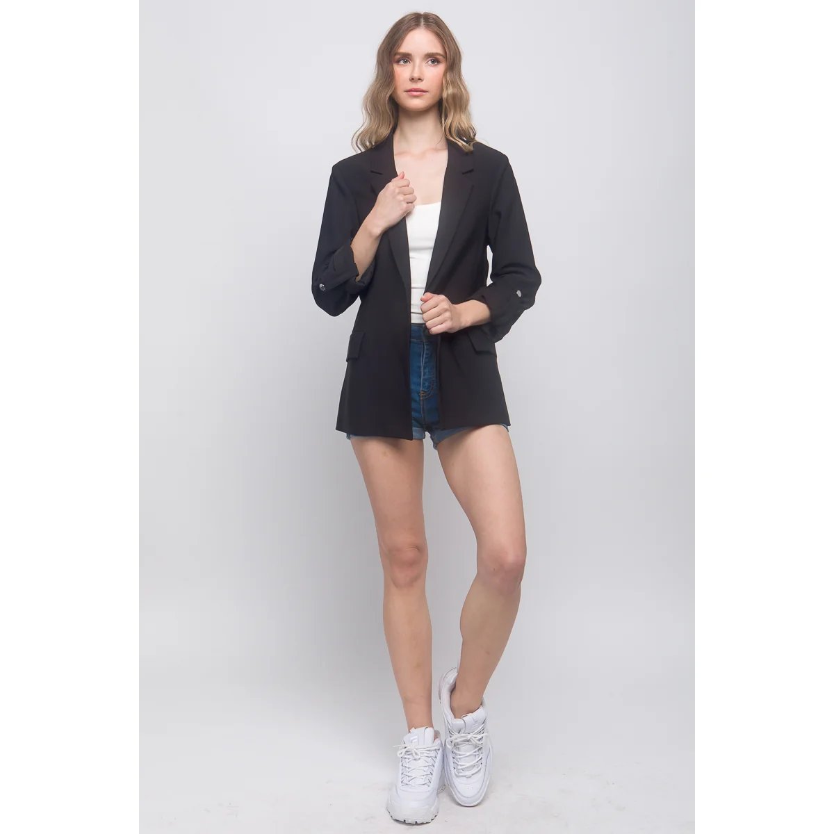 Blazer Rosa Pastel Oversize Elegante para Mujer Estilo Minimalista - Image 7