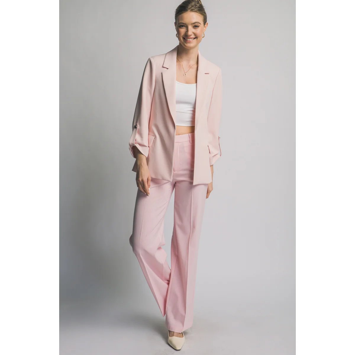 Blazer Rosa Pastel Oversize Elegante para Mujer Estilo Minimalista - Image 29
