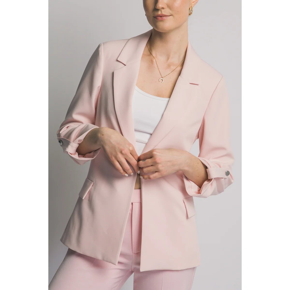 Blazer Rosa Pastel Oversize Elegante para Mujer Estilo Minimalista - Image 32