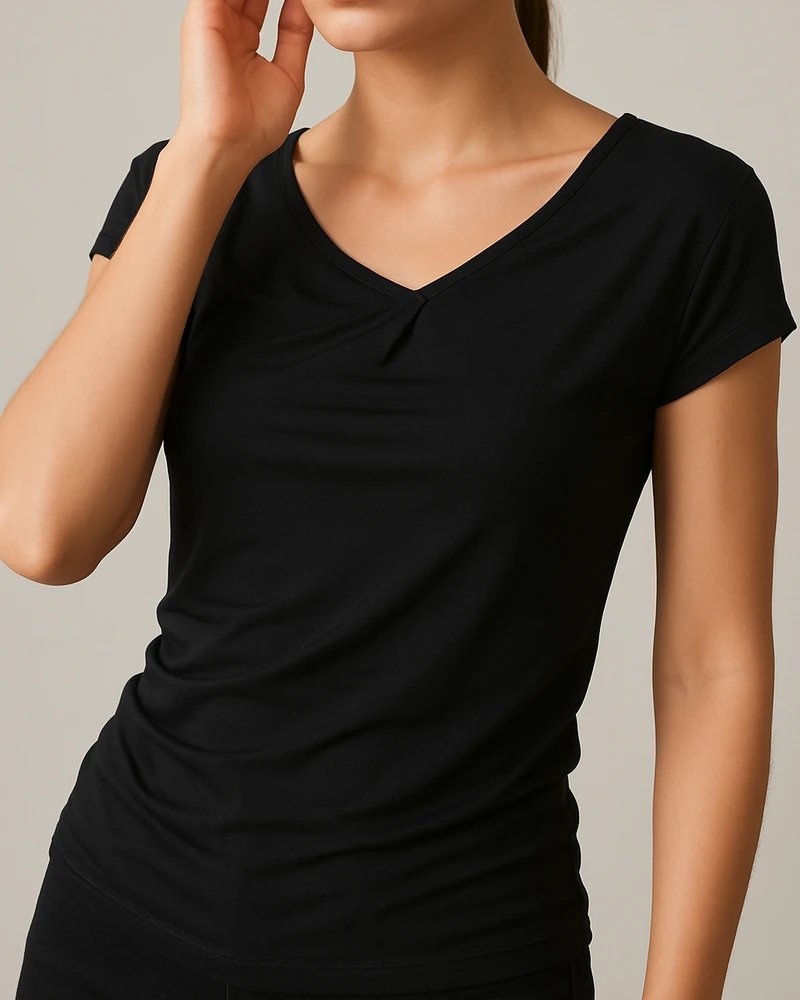 Blusa Drapeada Escote Barco con Fruncidos Laterales para Mujer - Image 8