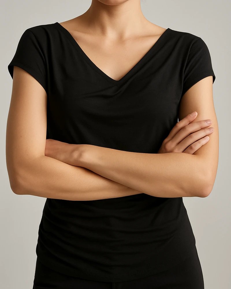 Blusa Drapeada Escote Barco con Fruncidos Laterales para Mujer - Image 3