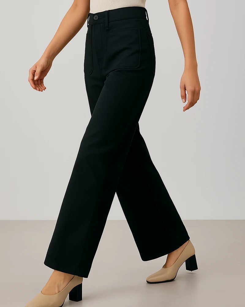 Pantalón Wide Leg de Tiro Alto Elegante para Mujer - Image 2