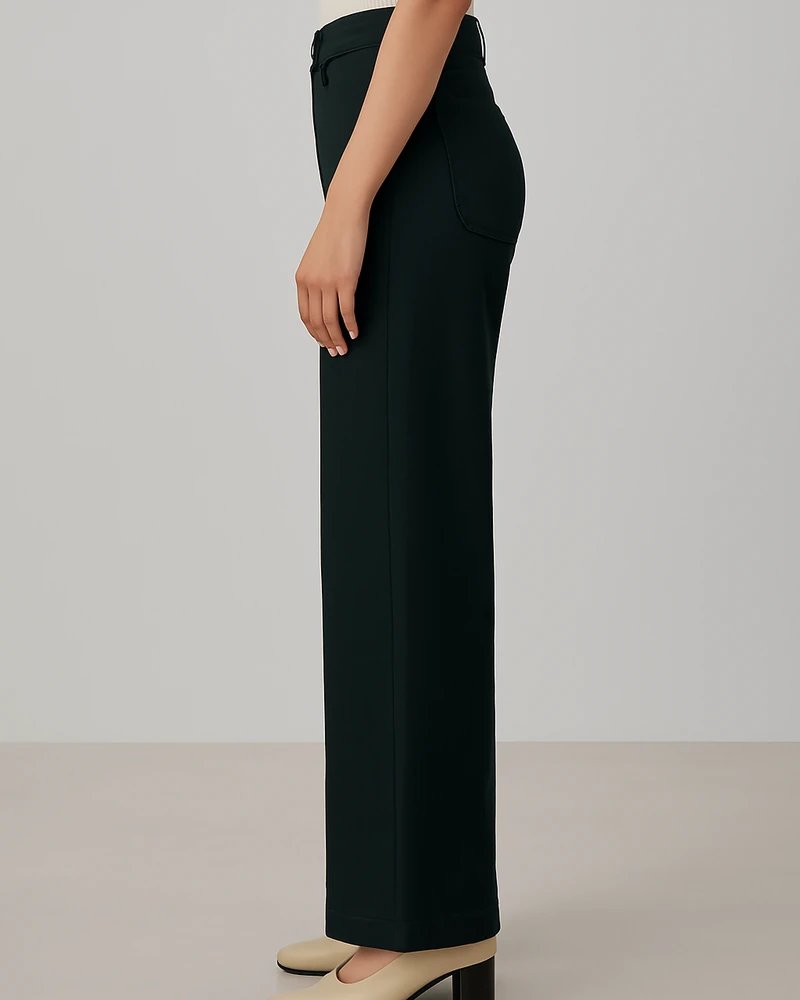 Pantalón Wide Leg de Tiro Alto Elegante para Mujer - Image 3