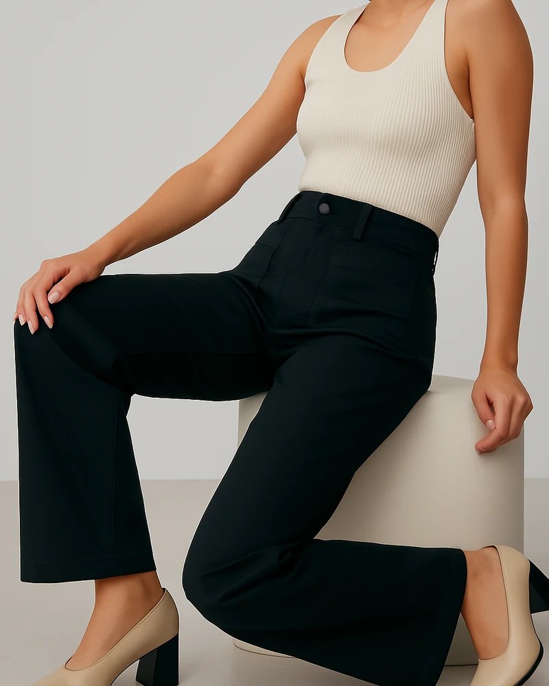 Pantalón Wide Leg de Tiro Alto Elegante para Mujer - Image 5