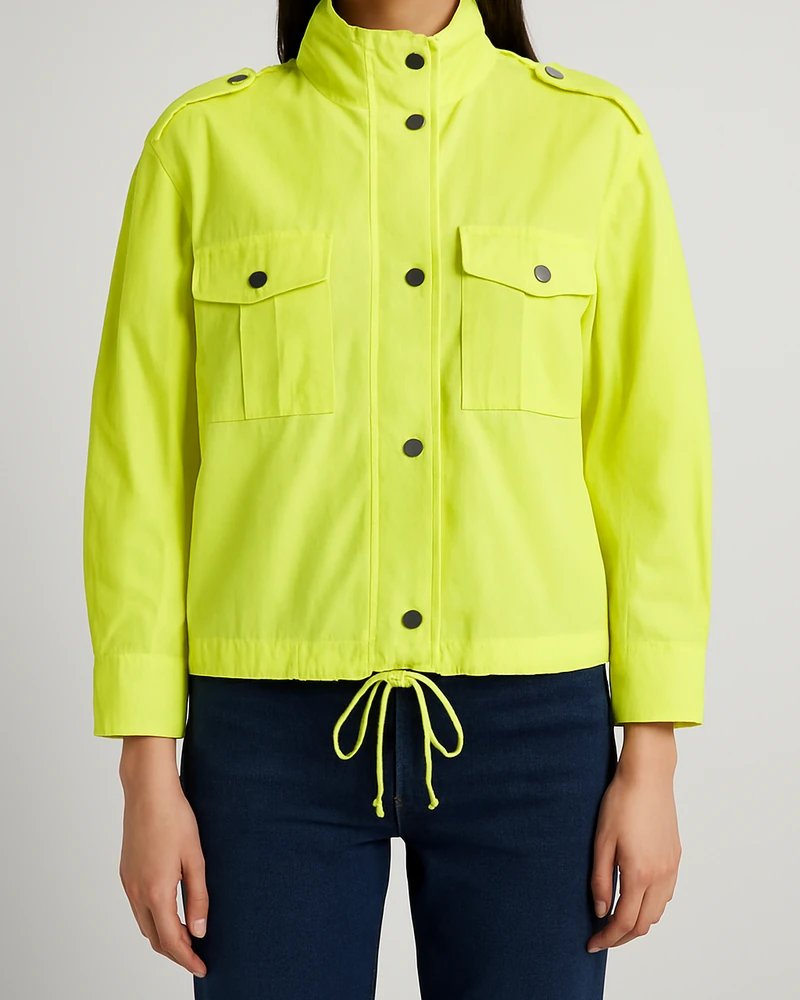 Chamarra Militar Neon para Mujer Estilo Field Jacket Moderna