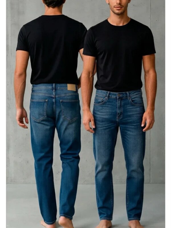 Pantalon Jeans Loose Straight Azul Mezclilla Para Hombre