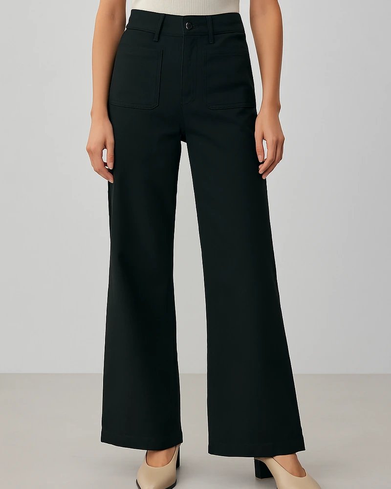 Pantalón Wide Leg de Tiro Alto Elegante para Mujer
