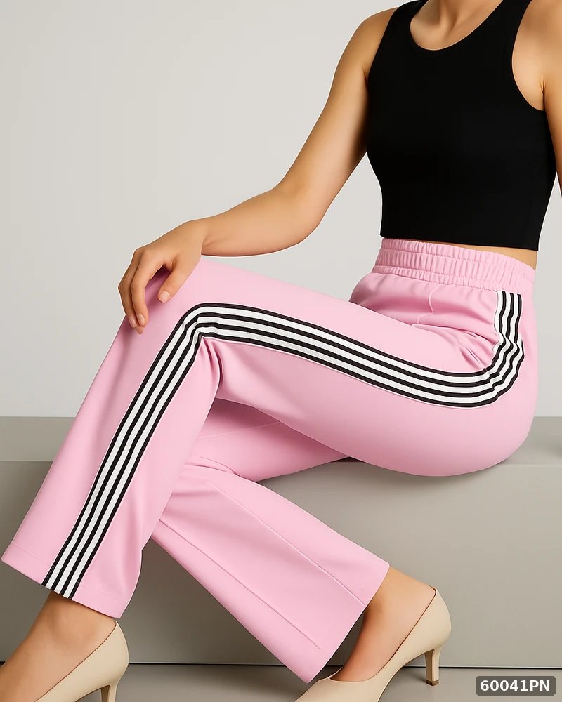 Pantalon Deportivo Elegante Blanco con Franjas Laterales para Mujer - Image 14