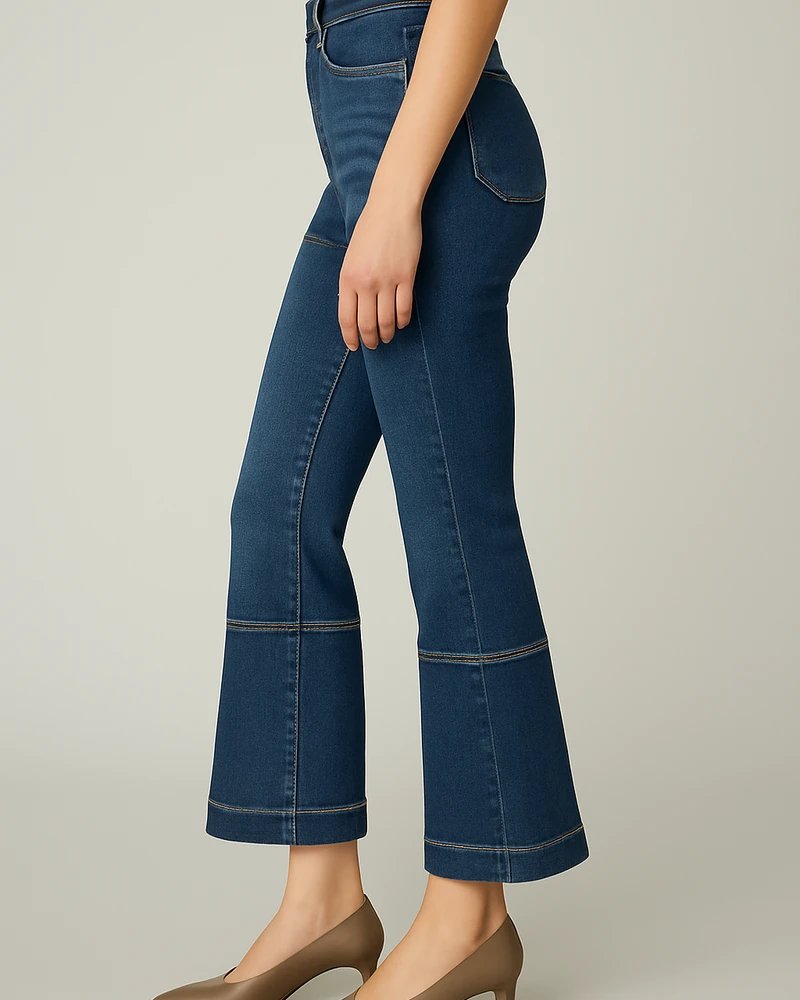 Pantalon Acampanado de Mezclilla Azul Estilo Retro para Mujer - vista 10
