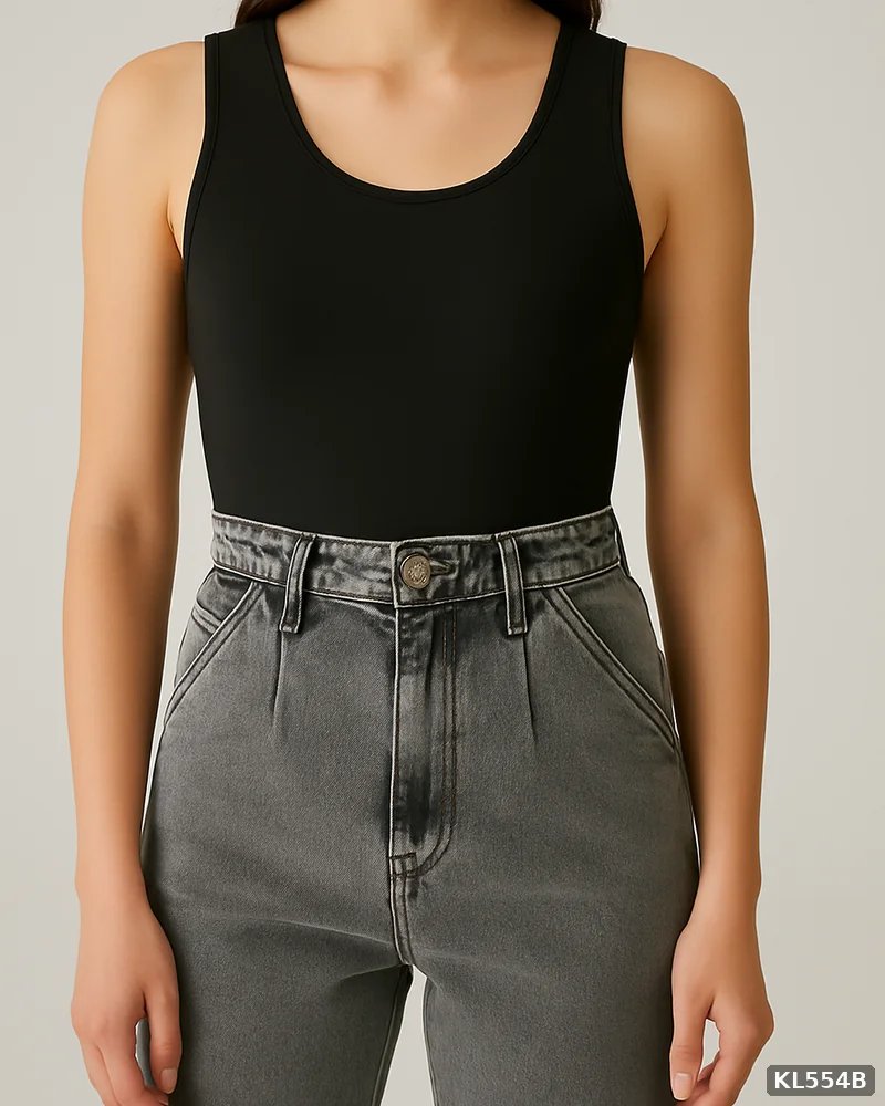 Pantalon Mom Jeans de Tiro Alto en Mezclilla Gris para Mujer - Image 4