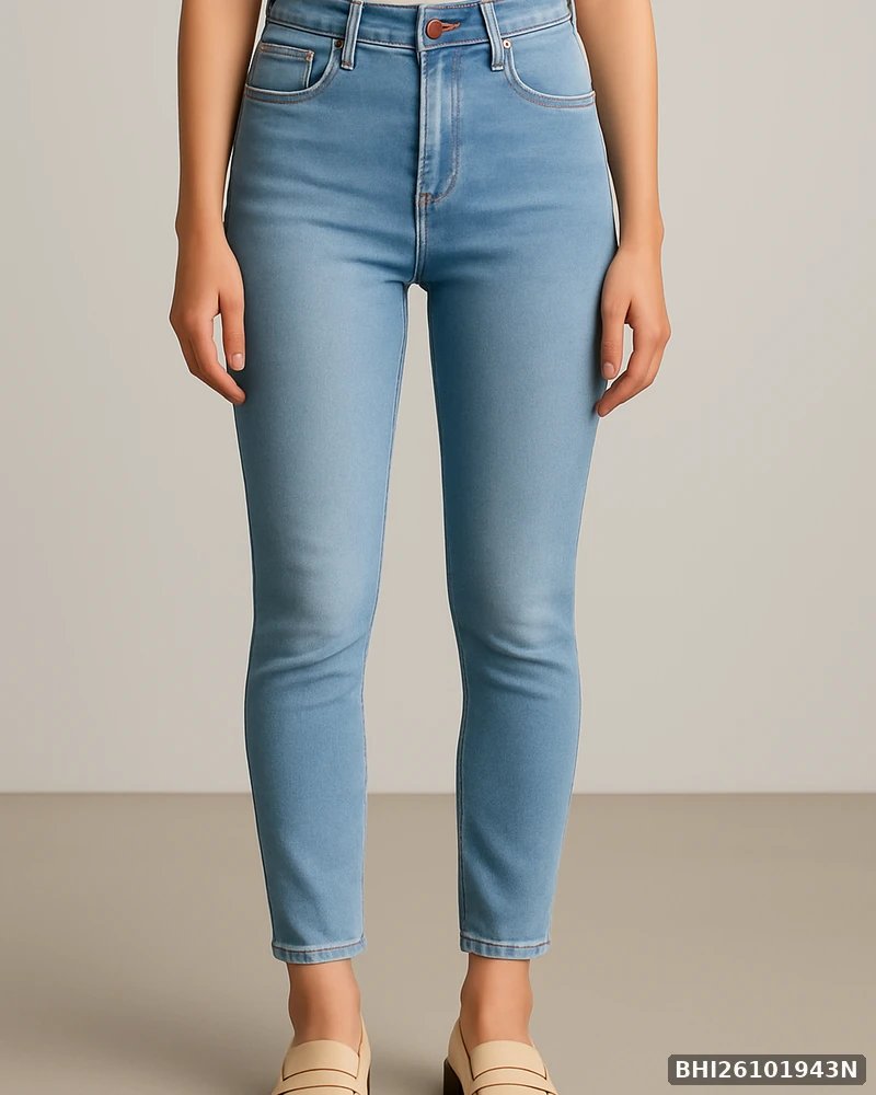 Jeans Skinny de Tiro Alto en Denim Claro para Mujer - Image 6