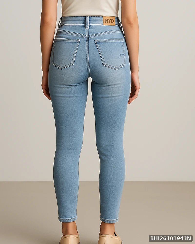 Jeans Skinny de Tiro Alto en Denim Claro para Mujer - Image 7