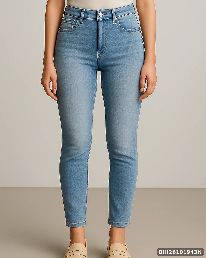 Jeans Skinny de Tiro Alto en Denim Claro para Mujer - Image 8