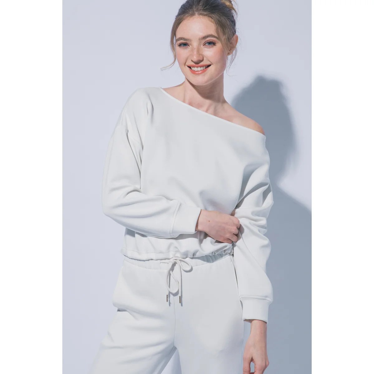 Sudadera Oversize Blanca con Cordón Ajustable para Mujer - Image 52