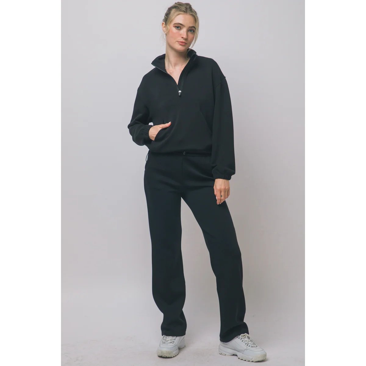 Sudadera Cropped Oversize con Cordón Ajustable en Blanco para Mujer - Image 6