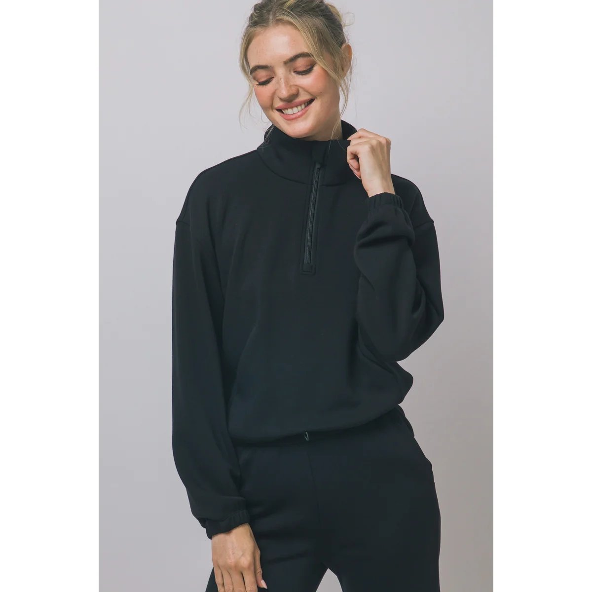 Sudadera Cropped Oversize con Cordón Ajustable en Blanco para Mujer - Image 8