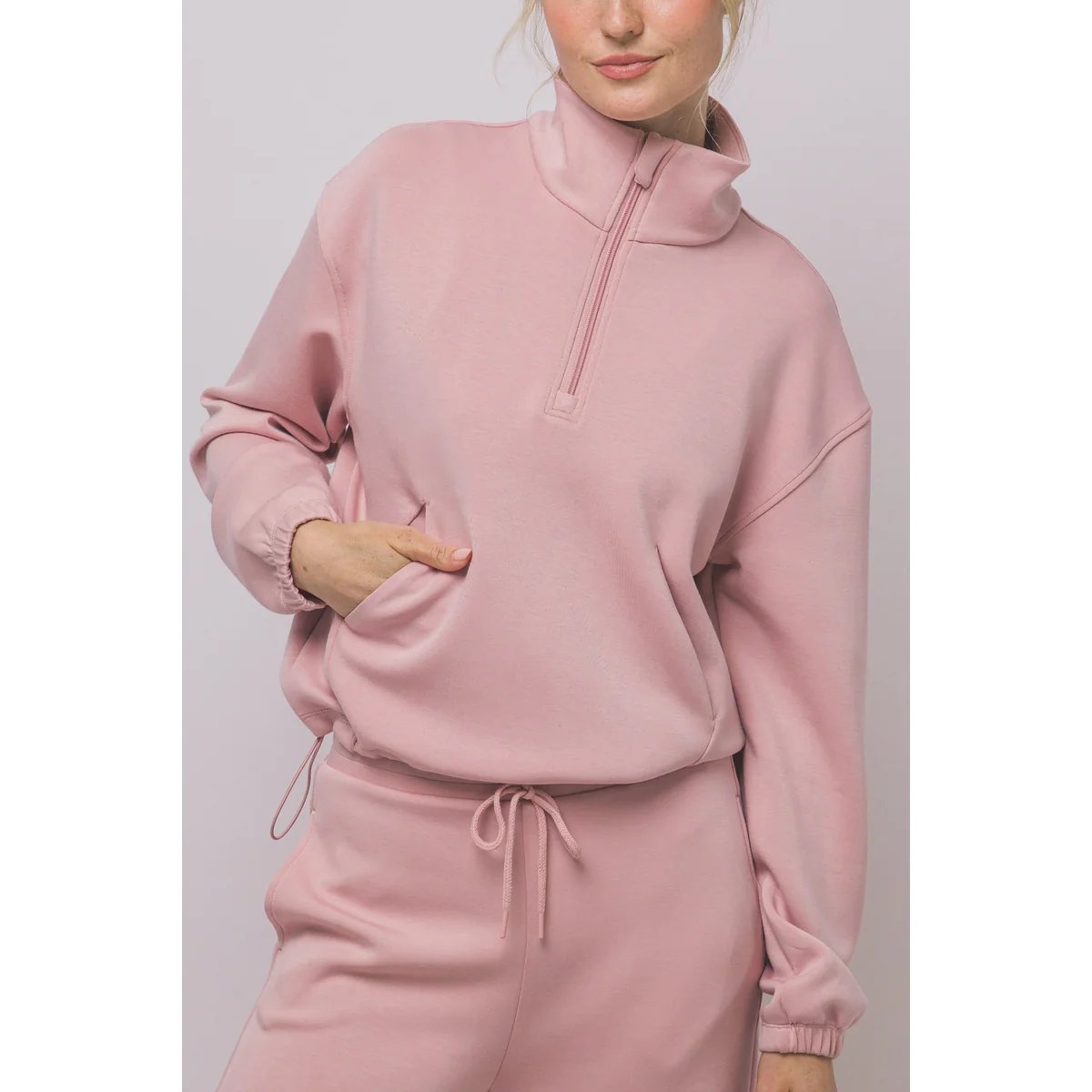 Sudadera Cropped Oversize con Cordón Ajustable en Blanco para Mujer - Image 28