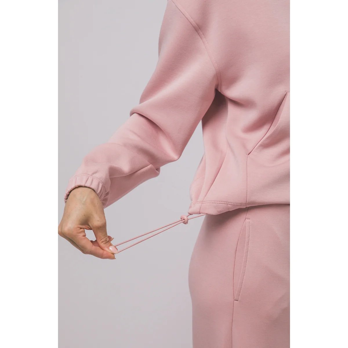 Sudadera Cropped Oversize con Cordón Ajustable en Blanco para Mujer - Image 29