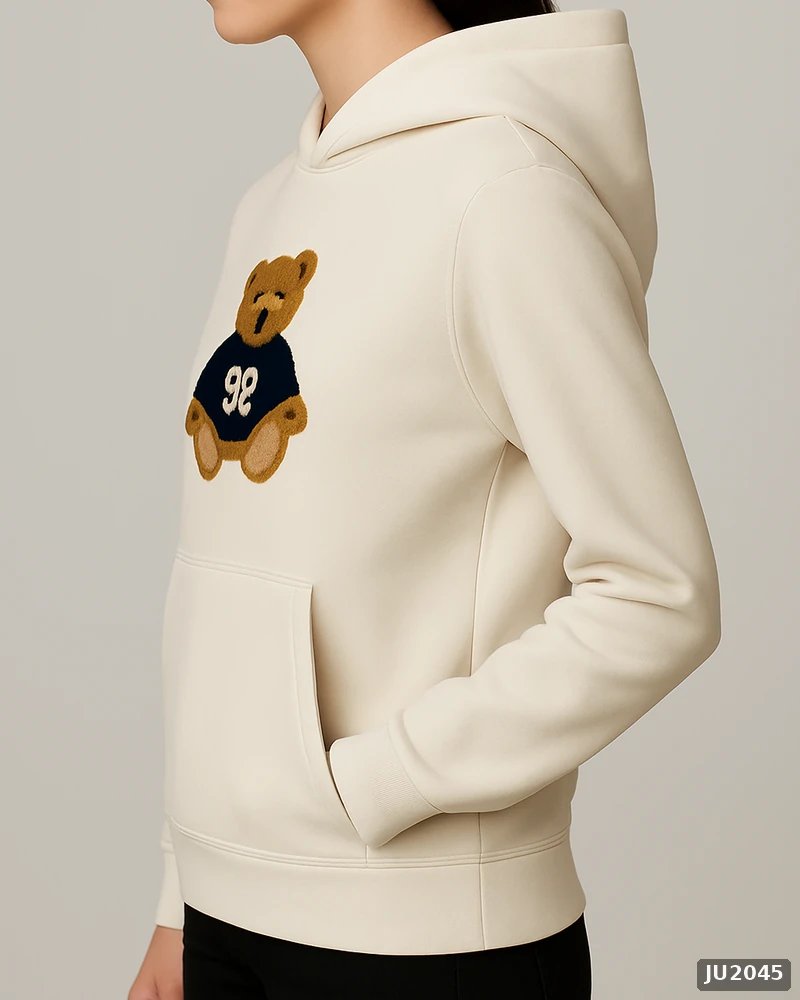 Hoodie Oversize con Bordado de Osito para Mujer Estilo Casual - Image 5