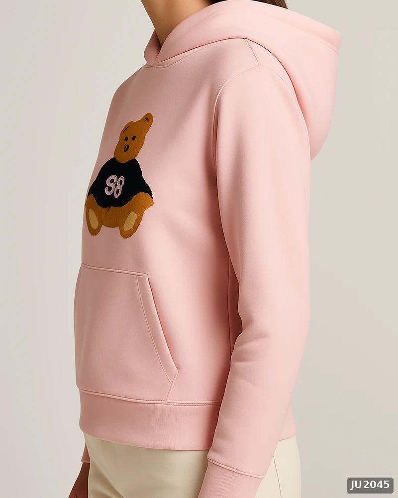 Hoodie Oversize con Bordado de Osito para Mujer Estilo Casual - Image 17