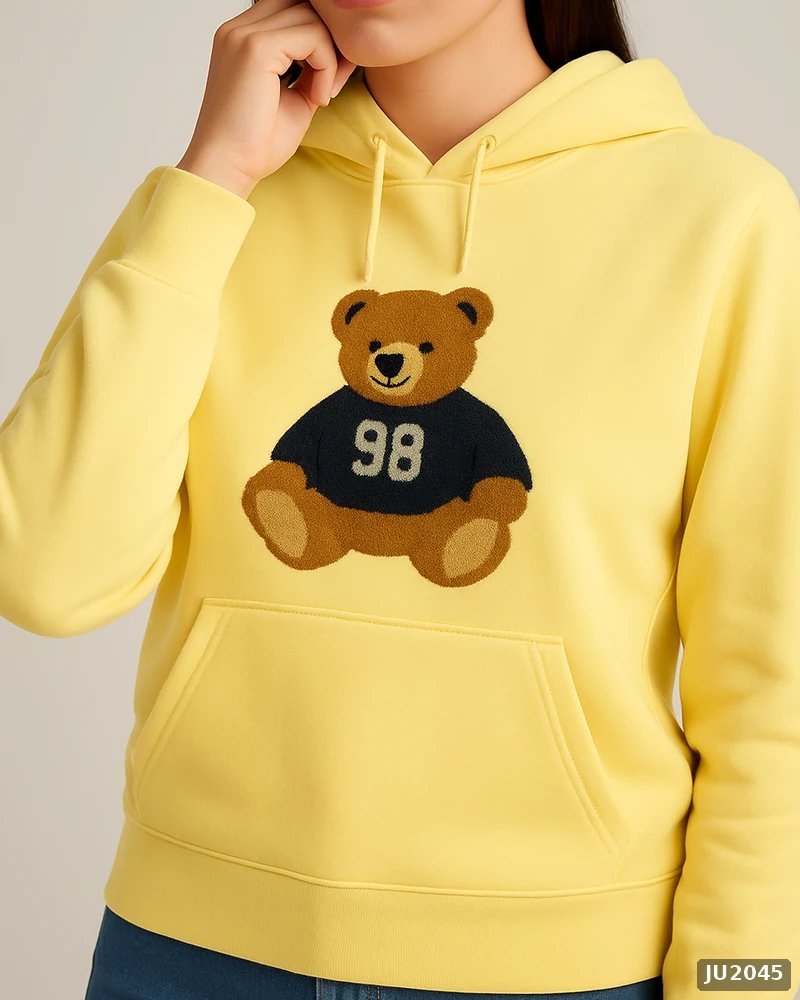 Hoodie Oversize con Bordado de Osito para Mujer Estilo Casual - Image 9