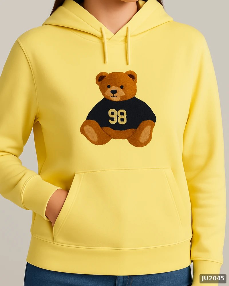 Hoodie Oversize con Bordado de Osito para Mujer Estilo Casual - Image 8