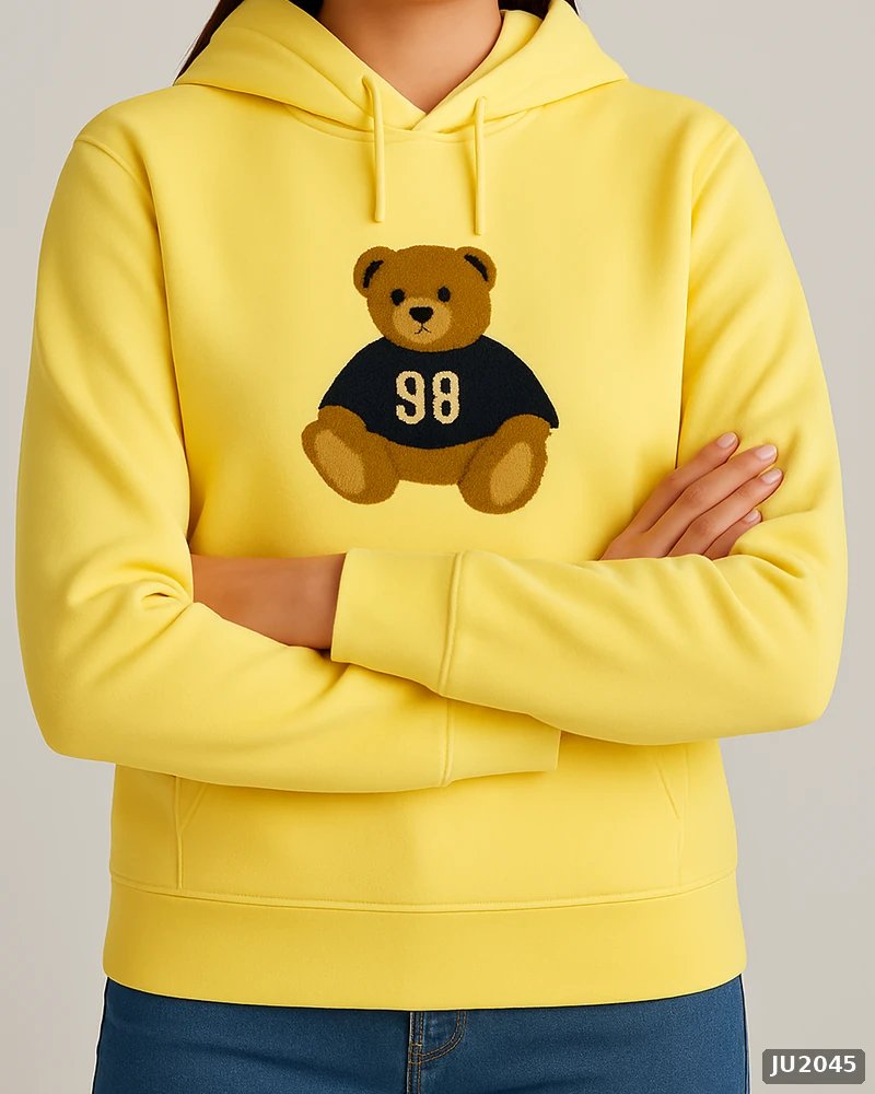 Hoodie Oversize con Bordado de Osito para Mujer Estilo Casual - Image 10