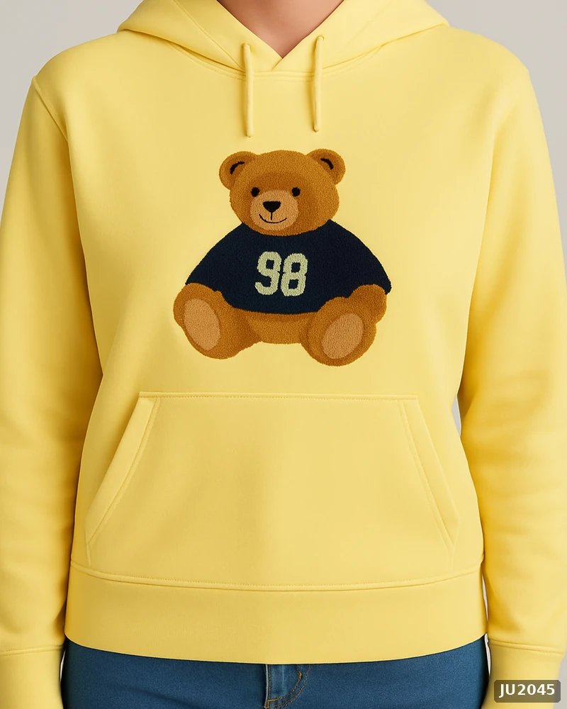 Hoodie Oversize con Bordado de Osito para Mujer Estilo Casual - Image 12