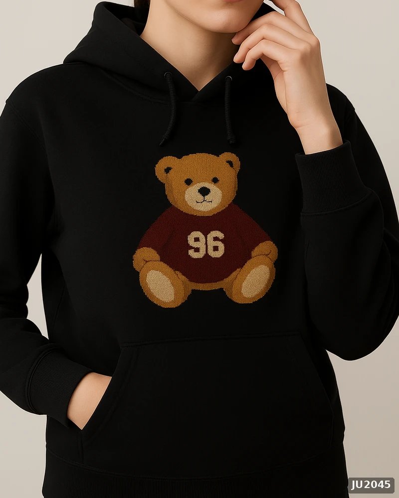 Hoodie Oversize con Bordado de Osito para Mujer Estilo Casual - Image 20