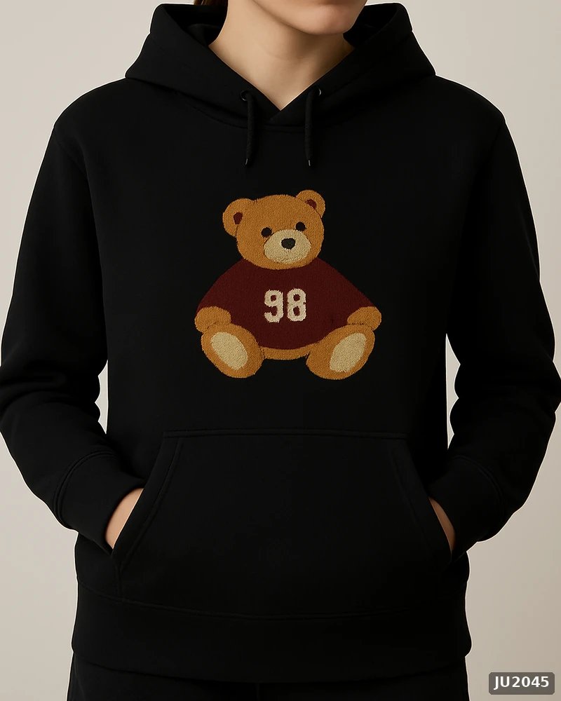 Hoodie Oversize con Bordado de Osito para Mujer Estilo Casual - Image 21