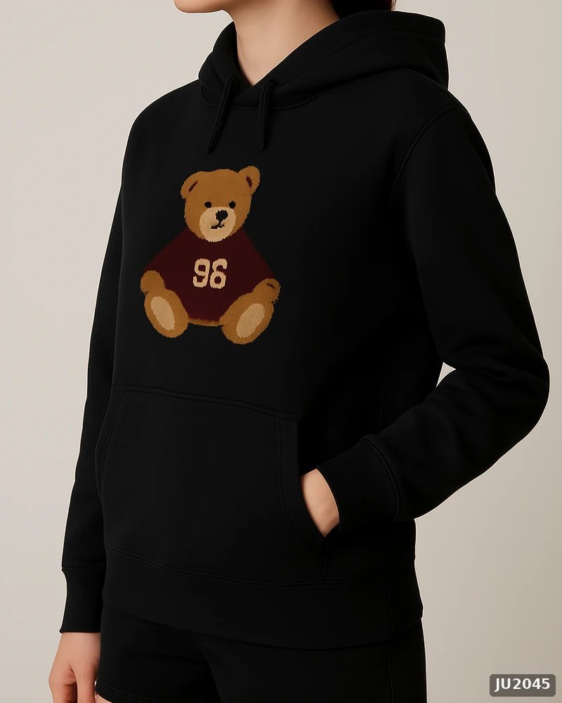 Hoodie Oversize con Bordado de Osito para Mujer Estilo Casual - Image 24