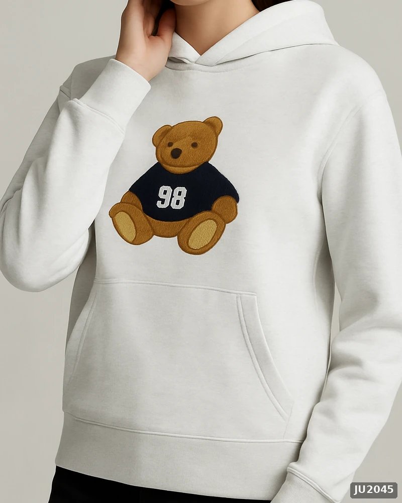 Hoodie Oversize con Bordado de Osito para Mujer Estilo Casual - Image 31