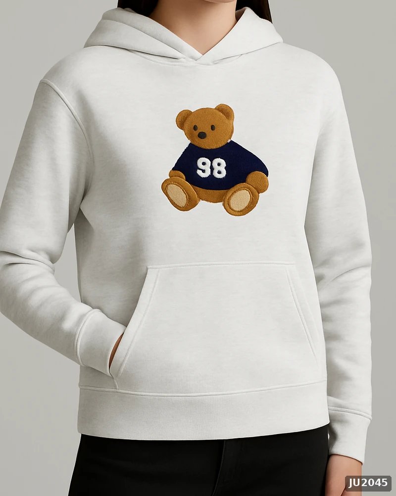 Hoodie Oversize con Bordado de Osito para Mujer Estilo Casual - Image 27